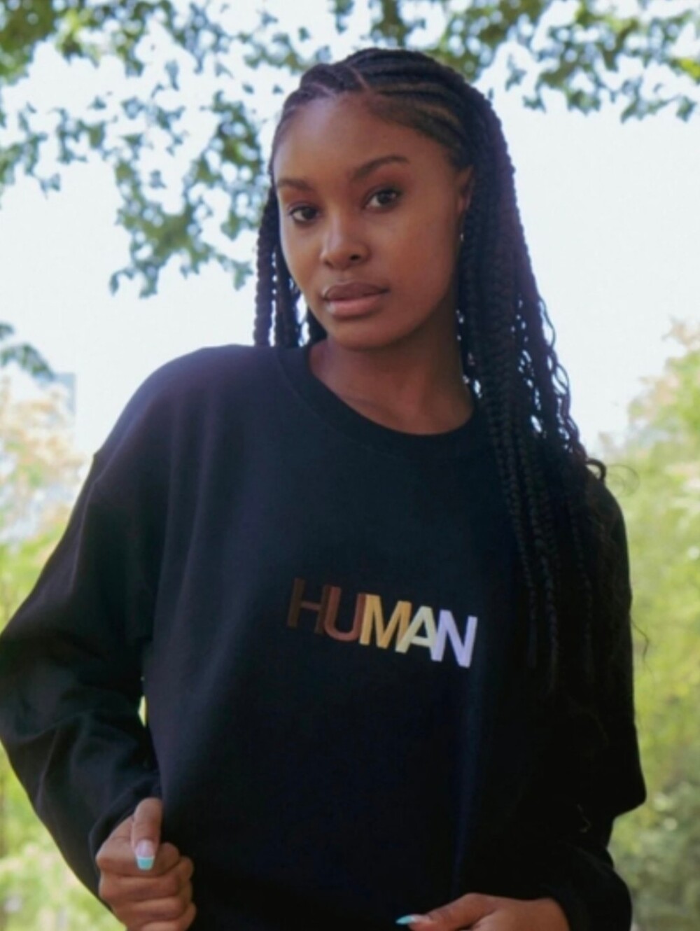 Wear The Peace ✌️ 🕊️ ✌️ Black "HUMAN" Graphic Crewneck Unisex Sweatshirt Size M